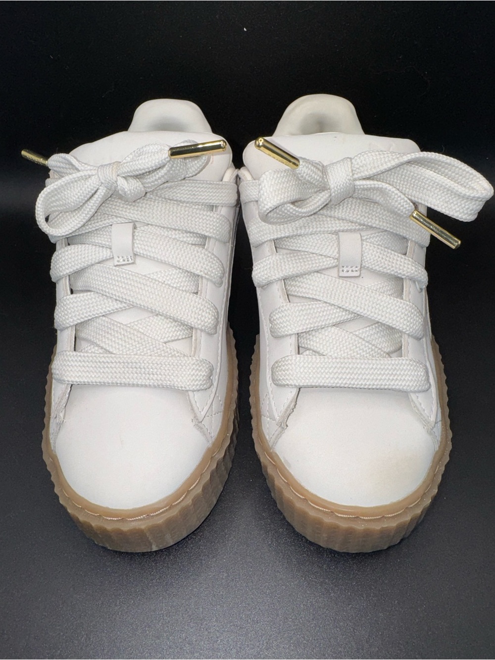 Puma Fenty Rihanna Creeper Platform Sneakers Cream White Gum Sole luxe women 6.5 - Picture 4 of 17
